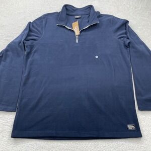 Eddie Bauer Mens TXL Fleece 1/4 Zip Pullover Sweatshirt Atlantic Blue NWT